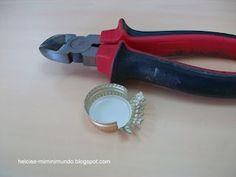 a pair of pliers sitting on top of a table