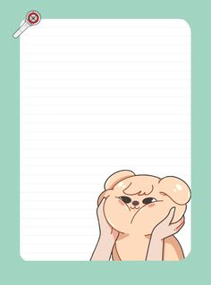 a teddy bear holding its head in front of a blank paper