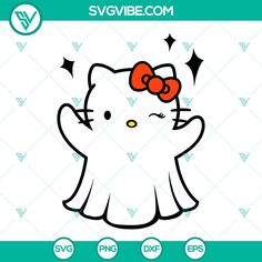 the hello kitty svg file has been created to look like it is wearing an orange bow