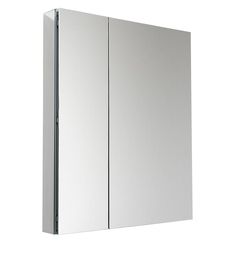 a bathroom medicine cabinet with two doors on each side