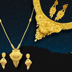 "Handmade, 1 Gram Combo, Gold Plated, Fancy, Design & Made by Real Gold Jewellery Workers, Party-wear, Festival wear, Necklace, Earrings with Chain Pendant Jewellery Set. SKU - JAS ROYAL 003 Matal Based - Brass Copper  No of image - 7 Size - (free size) Colour - Gold, Pack of - 10 (if Jewellery box include then pack of 11) 1 Short Necklace 4 Piece Earrings 1 Chain 1 Pendent 1 Necklace Back Dori 2 Piece Kaan Chain (Earrings Support) 1 Jewellery Box  Chain S Hook / Earring Pushback  Kee Fituter - Luxury 22k Gold Danglers For Celebration, Bridal Necklace With Latkans For Celebration, Elegant Sets With Latkans For Celebration, Elegant Celebration Sets With Latkans, Gold Jewelry Sets For Diwali Festival, Gold Bridal Necklace With Latkans, Elegant Sets With Latkans For Gifts, Elegant Gift Sets With Latkans, Gold Jewelry Sets For Festive Occasions