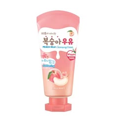 Korean Hygiene Products, Wonyoung Skin Care Products, Baddie Hygiene, Korean Lotion, Strawberry Lotion Korean, Pink Korean Skincare, Peach Hygiene Products, Pink Wishlist, Pink Korean