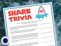 a shark trivia is shown on the water