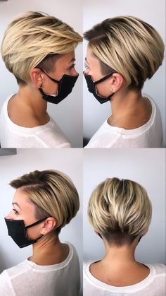 Κούρεμα Bob, Short Blonde Haircuts, Trendy Hairstyle, Haircut For Thick Hair, Aesthetic Cute