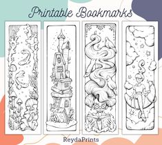 the printable bookmarks are designed to look like they have mermaids on them