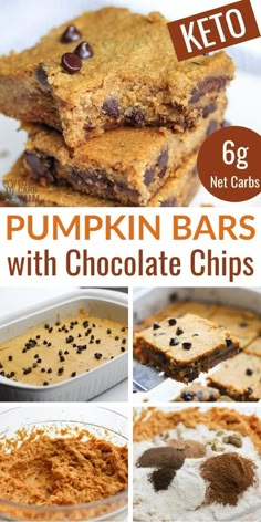 pumpkin bars with chocolate chips are the perfect dessert for fall and halloween, so you can make them at home