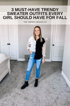 OMG! I am stocking my closet for fall and these three sweater outfits are must-haves. It gets me so excited for fall style! Wide Leg Pants Outfit Work, Excited For Fall