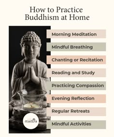 How to Practice Buddhism at Home.In the fast-paced modern world, the quest for inner peace has led many to explore the serene path of Buddhism. In this beginner’s guide, we delve into the art of practising Buddhism at home – a journey of self-discovery, mindfulness, and enlightenment that can be embarked upon right where you are. Discover how simple yet profound practices can be seamlessly integrated into your daily life, creating a sanctuary of tranquillity amidst the chaos. Peaceful Activities, Spiritual Quotes Buddha, Buddhism For Beginners, Quotes Buddha, Spiritual Ideas, Practice Meditation, Buddhist Beliefs, Zen Philosophy