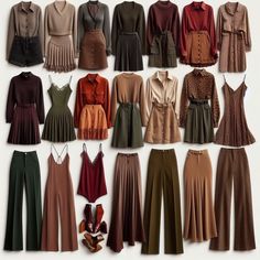 Fashion Colors Fall Winter 2024, True Autumn Winter Outfits, Outfits For Autumn Color Type, Deep Autumn Clothing, Deep Autumn Aesthetic Outfits, Deep Autumn Color Outfits, Autumn Deep Outfits, Deep Autumn Spring Outfits, Deep Autumn Palette Outfits