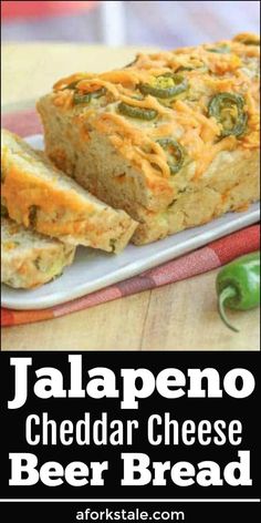 jalapeno cheddar cheese beer bread on a plate