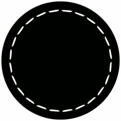 a black circle with white stitching on it