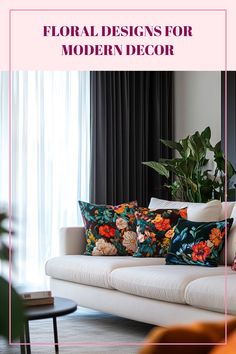 A visually appealing pin showcasing floral designs in modern decor, highlighting fresh patterns and ideas to brighten your home with floral touches.