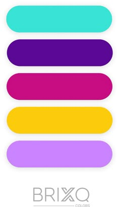 the logo for brixxo colors is shown in purple, blue, yellow and green