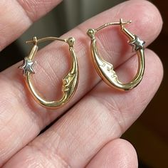 Earrings Small Hoop, Celestial Earrings, Earrings Aesthetic, Small Hoop Earrings, Moon Earrings