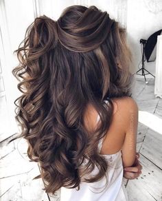 Partial Updo, Hairstyle Bridal, Hairstyles Theme, Hairstyles Braid, Prom Hair Updo, Boho Hairstyle, Quince Hairstyles, Updo Hairstyle, Wedding Hair Inspiration