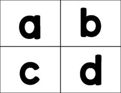 the letters are black and white, with one letter at the bottom that says abc