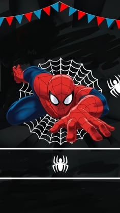 a spiderman wallpaper is shown in the dark