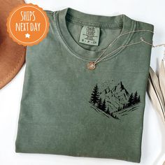 Here at Lavender Lane we offer the best NATURE t shirts made from the softest material! It will quickly become your favorite tee! All of our NATURE LOVER shirts are handmade to order with eco-friendly ink because we want our customers to feel good about the t-shirt they are purchasing! The details: *Printed using an eco- friendly water based ink. *FREE shipping on all orders. *All orders ship the same or next business day regardless of how large the order is! *Unisex sizing. *Order your true size for a more fitted feel. If you prefer a slouchier look order one size up. *If the design has white ink in it, please note that it will not show up on a white shirt and if a design has black ink in it, please note that it will not show up on a black shirt. Taking care of your item: *Wash inside out Camping Tshirt, Lawrence Ks, Hiker Gifts, Hiking Tshirt, Comfort Colors Tshirt, Hiking Shirt, Best Nature, Hiking Shirts, Camping Gifts