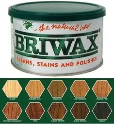 an image of briwax stains and polishes