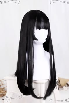 Two Colors Hime Cut Long Straight Hair Classic Lolita Wigs – LolitaInside Hime Haircut Long Straight, Haircuts For Long And Straight Hair, Hime Layered Cut, Hime Haircut Long, Long Hime Cut, Hime Cut Without Bangs, Hair Styles Japanese, Hime Cut Long Hair, Hime Bangs