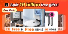 an advertisement for a new appliance with images of appliances and items on it