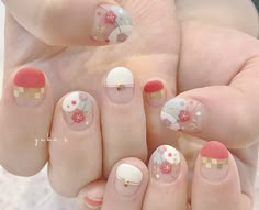 Cny Nails 2023, Cny Nail Art, Cny Nails, Cherry Blossom Nails Art, New Years Nail, Kawaii Nail Art, Cherry Blossom Nails, New Years Nail Art, Korean Nail Art