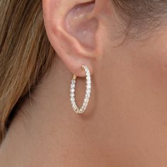 Carmen Add a touch of brilliance to your look with our Lab Grown Diamond Round Hoops. These stunning earrings feature lab-grown diamonds meticulously set in a classic round hoop design, offering exceptional sparkle and elegance. Crafted with care, these hoops combine sustainable luxury with timeless style. Perfect for any occasion, they effortlessly elevate both casual and formal outfits. Make a statement with these exquisite diamond hoops, a must-have addition to any jewelry collection. - Handm Hoop Design, Formal Outfits, Stunning Earrings, Formal Outfit, Timeless Style, Lab Grown, Lab Grown Diamonds, Timeless Fashion, Jewelry Collection