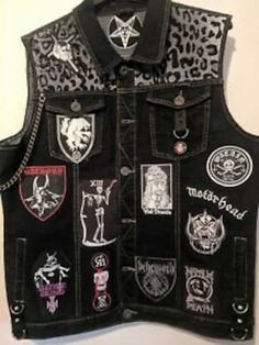 Battle Vest Ideas, Punk Vest, Battle Jackets, Battle Vest, Fashion Props, Metal Jacket, Studs And Spikes, Grade 12, Battle Jacket