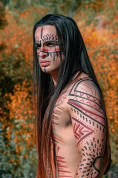 Indigenous Face Paint, Mayan Makeup, Aztec Face Paint, Indian Face Paint, Face Paint For Men, Indigenous Makeup, Indian Face Paints, Native American Makeup, Native American Face Paint