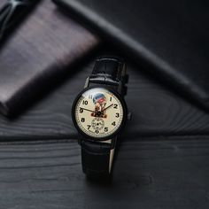 "Vintage Pobeda watch \"Belka & Strelka\" - Belka and Strelka are Soviet astronaut dogs that flew in the Sputnik 5 spacecraft on August 19, 1960. NEW OLD STOCK Year: 1970-1990s Case size: 34mm Strap widht: 18mm Made in USSR Pobeda watches were always in great demand, but few could afford them at that time. They were produced after World War II, at the first official watch factory in Moscow, Kirov, in 1946. This watch made a real sensation among connoisseurs of the classic sustained style. Th Soviet Astronaut, Belka And Strelka, 1970s Bands, Space Mission, Watch Gift, Vintage Watches For Men, Vintage Space, Watch Vintage, August 19