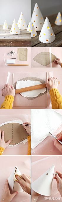 the steps to make a paper cone cake