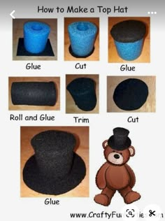 how to make a top hat with felt and glue - step by step instructions for kids