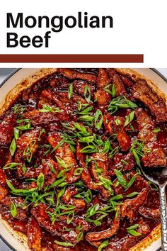 Tender, crispy beef tossed in a rich sweet and savory sauce. Ready in just 30 minutes, this homemade favorite is better than takeout! #mongolianbeef