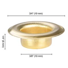 an image of a brass knob with measurements for the top and bottom half of it