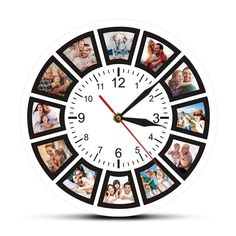 PRICES MAY VARY. SIZE: Measures 30 x 30 cm MATERIAL: Made of Acrylic Meterial with Colorful Photos Printed BATTERY OPERATED: 1 AA Battery (Not included) CLOCK MOVEMENT: Quartz, noiseless movement NOTICE :It is frameless clock,When you choose this custom design, please kindly send us 12 photos which you want us to put on the clock. Note: If you place order and haven't leave us any photos, we will send out the without any photo products to you. Custom Photos Wall Clock

 Are you looking for a nice 12 Photo Collage, Photo Wall Clocks, Photo Collage Wall, Personalized Wall Clock, Photos Collage, Photo Clock, Vinyl Frames, Wall Watch, Clock Parts