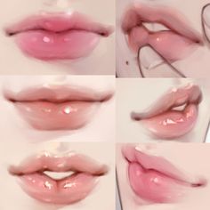 several images of lips with different shapes and sizes, including the bottom one in pink