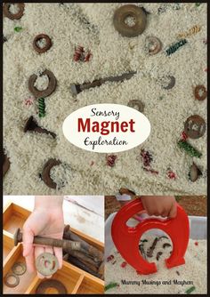 an assortment of magnets are shown in this collage with the words, snowy magnet expedition