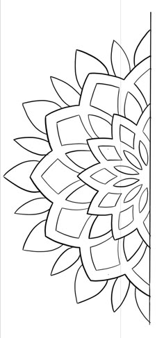 a drawing of a flower that is in black and white