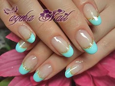 Nail Paint Ideas, Tiffany Blue Nails, Jasmine Nails, French Manicure Designs, Round Nails, Disney Nails, Nice Place, Manicures Designs, Nails French