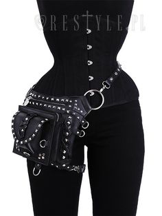 Steampunk Waist Bag, Goth Bags, Alice Clothes, Biker Girl Outfits, Goth Purse, Thigh Bag, Statement Bags, Gothic Bag, Holster Bag