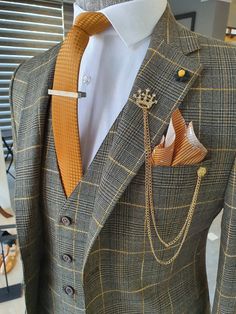 Gentlemen Suit, Khaki Suit, Suit Clothes, Clothes Jacket, Herren Style, Classy Suits, Pants Gift, Dress Suits For Men, Designer Suits For Men