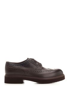 Dark brown rubber sole derby shoes Luxury Brown Leather Derby Shoes, Low-top Leather Shoes For Derby With Branded Insole, Luxury Brown Derby Shoes For Semi-formal, Semi-formal Brown Wingtip Derby Shoes, Brown Leather-lined Oxfords For Derby, Versace Designer, Ferragamo Shoes, Tom Ford Handbags, Best Wallet