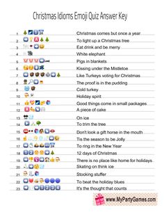 christmas emoj quiz answer key