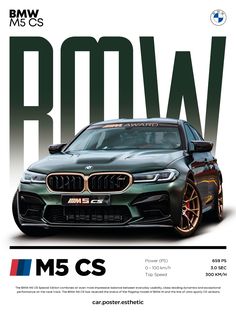 an advertisement for the bmw m5 cs