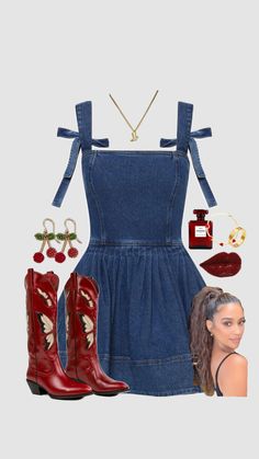 inspo for a Megan Moroney concert! I’m obsessed with her music and style! ❤️🍒#outfitinspo #beauty #concert #concertoutfit #red #denim #country #cowgirl #countryconcert #meganmoroney #outfit #summer Megan Moroney Concert, Megan Moroney, College Gameday Outfits, Obsessed With Her, Look Boho Chic, Cowgirl Style Outfits, Country Cowgirl