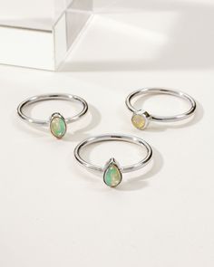 Shine bright and shine on with these genuine gemstone, sterling silver rings. Add these to your ring stack, wear alone, or add one to each finger. Minimalist Adjustable Silver Opal Ring, Nickel-free Opal Silver Ring, Silver Sterling Silver Moon-shaped Opal Ring, Nickel-free Silver Opal Ring As Gift, Opal Silver Ring, Adjustable Nickel-free Sterling Silver Opal Ring, Ring Stack, Shine On, Opal Ring