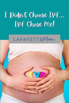 a pregnant woman holding her stomach with the words i didn't choose if ivf chose me