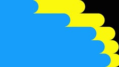 a black and yellow background with blue shapes