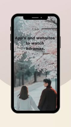 an iphone with the text app's and website to watch kdramas