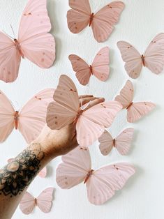 Peachy Pink Paper Butterflies - Etsy Butterfly Cutout, Blue Morpho, Pastel Paper